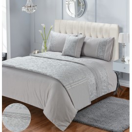 Embroidered Duvet Cover Diana Silver 