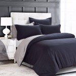 Plain-reversible-Duvet-cover-Black-grey Single 