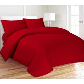 Duvet  Cover Satin stripe Red