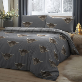 Duvet Cover Highland Cow Grey