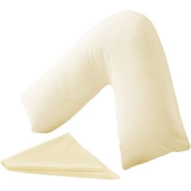 CnA Stores Orthopaedic V-Shaped Pillow Extra Cushioning Support For Head, Neck & Back (Grey, V-pillow With Cover)