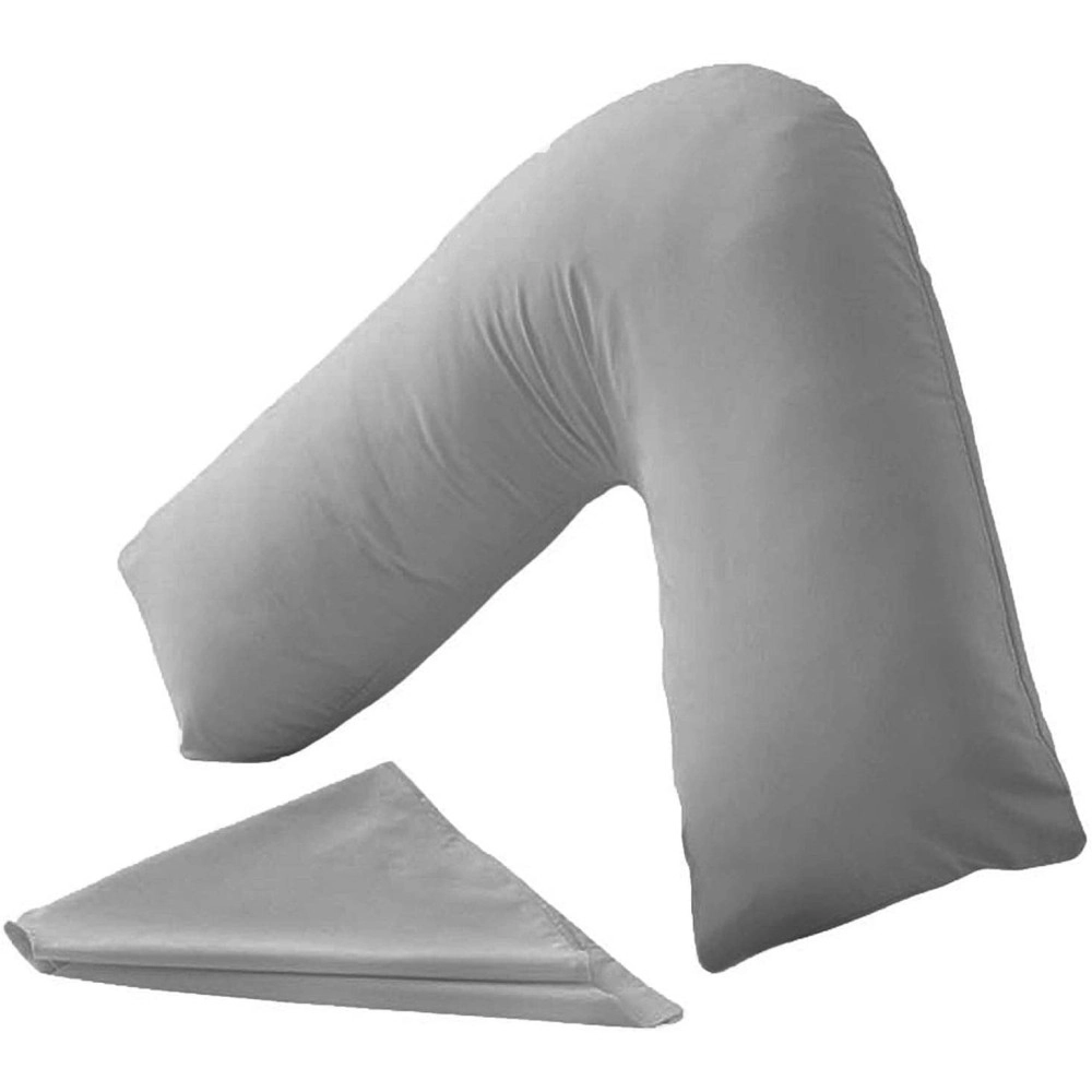 CnA Stores Orthopaedic V-Shaped Pillow Extra Cushioning Support For Head, Neck & Back (Grey, V-pillow With Cover)