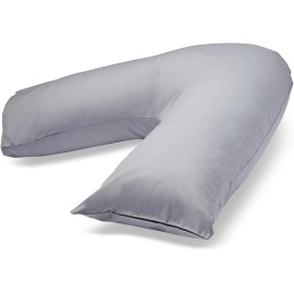 CnA Stores Orthopaedic V-Shaped Pillow Extra Cushioning Support For Head, Neck & Back (Grey, V-pillow With Cover)