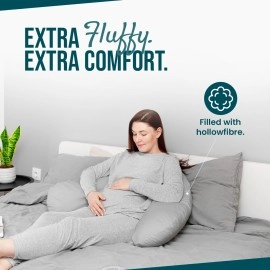 CnA Stores Orthopaedic V-Shaped Pillow Extra Cushioning Support For Head, Neck & Back (Grey, V-pillow With Cover)