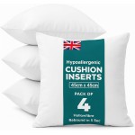 C Stores Cushion Inserts 45cm x 45cm (Pack of 4) for Indoor/Outdoor Sofas and Beds, Square Cushion Pads Fillers, Cushion Inners, Anti-Allergy Cushion Supportive Bounce Back Comfort, 18 x 18 Inch