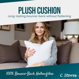 C Stores Cushion Inserts 45cm x 45cm (Pack of 4) for Indoor/Outdoor Sofas and Beds, Square Cushion Pads Fillers, Cushion Inners, Anti-Allergy Cushion Supportive Bounce Back Comfort, 18 x 18 Inch