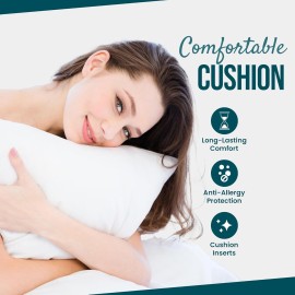 C Stores Cushion Inserts 45cm x 45cm (Pack of 4) for Indoor/Outdoor Sofas and Beds, Square Cushion Pads Fillers, Cushion Inners, Anti-Allergy Cushion Supportive Bounce Back Comfort, 18 x 18 Inch