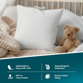 C Stores Cushion Inserts 45cm x 45cm (Pack of 4) for Indoor/Outdoor Sofas and Beds, Square Cushion Pads Fillers, Cushion Inners, Anti-Allergy Cushion Supportive Bounce Back Comfort, 18 x 18 Inch