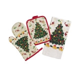 Tea towels Xmas Kitchen set  3pc
