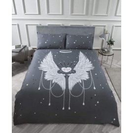 Duvet Cover Angel Wings Grey 