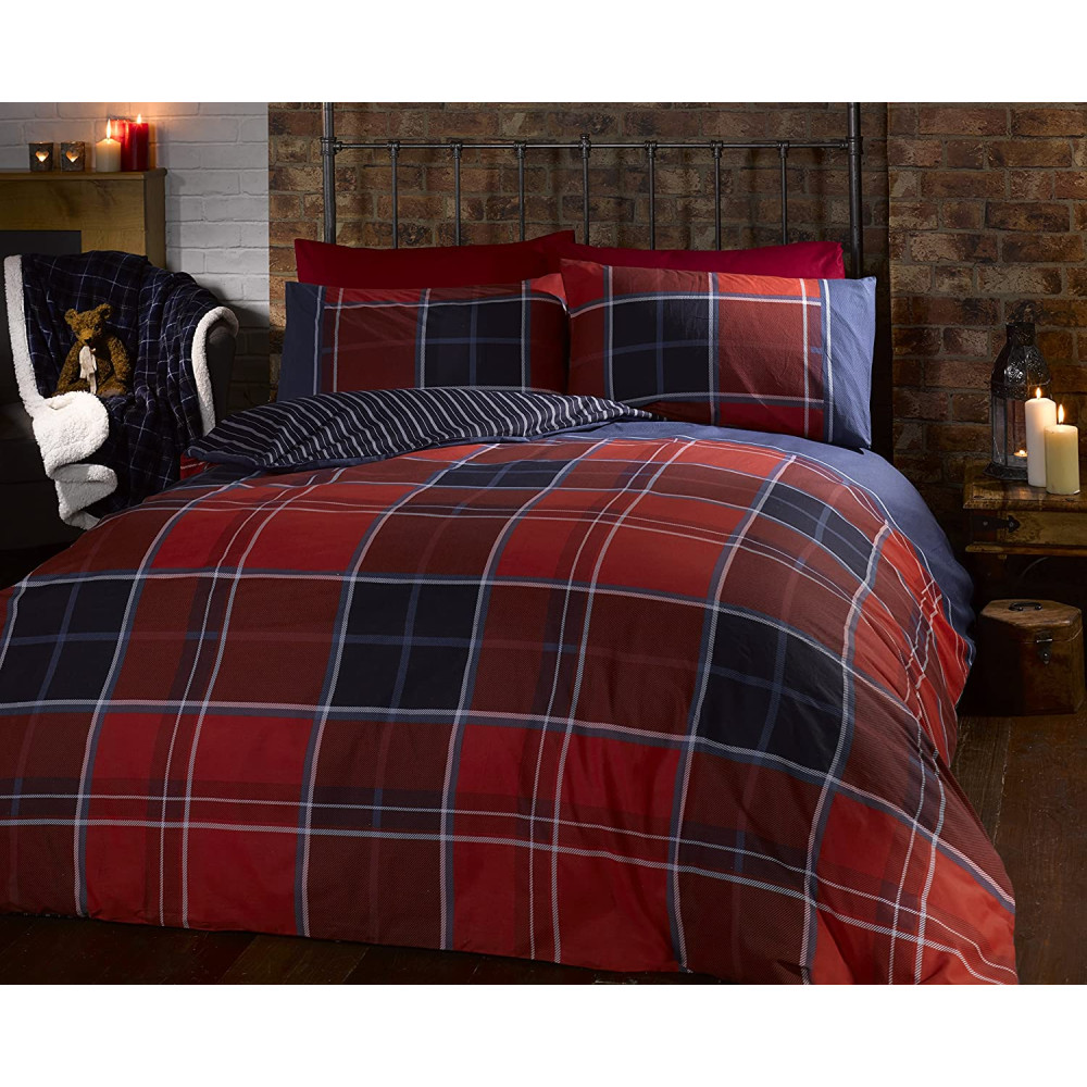 Duvet Cover Argyle Red 