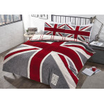 Duvet Cover Union Jack Grey Red
